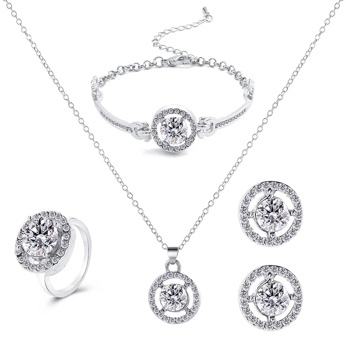 New Three-Piece Wedding Three-Dimensional Knotted Alloy Set Jewelry