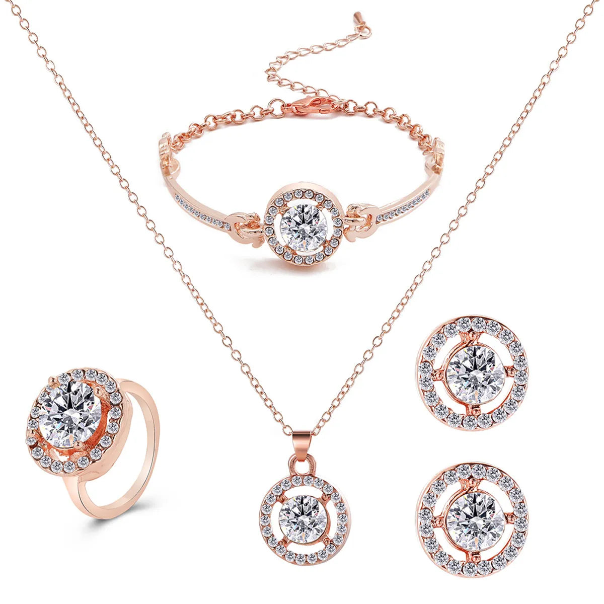 New Three-Piece Wedding Three-Dimensional Knotted Alloy Set Jewelry