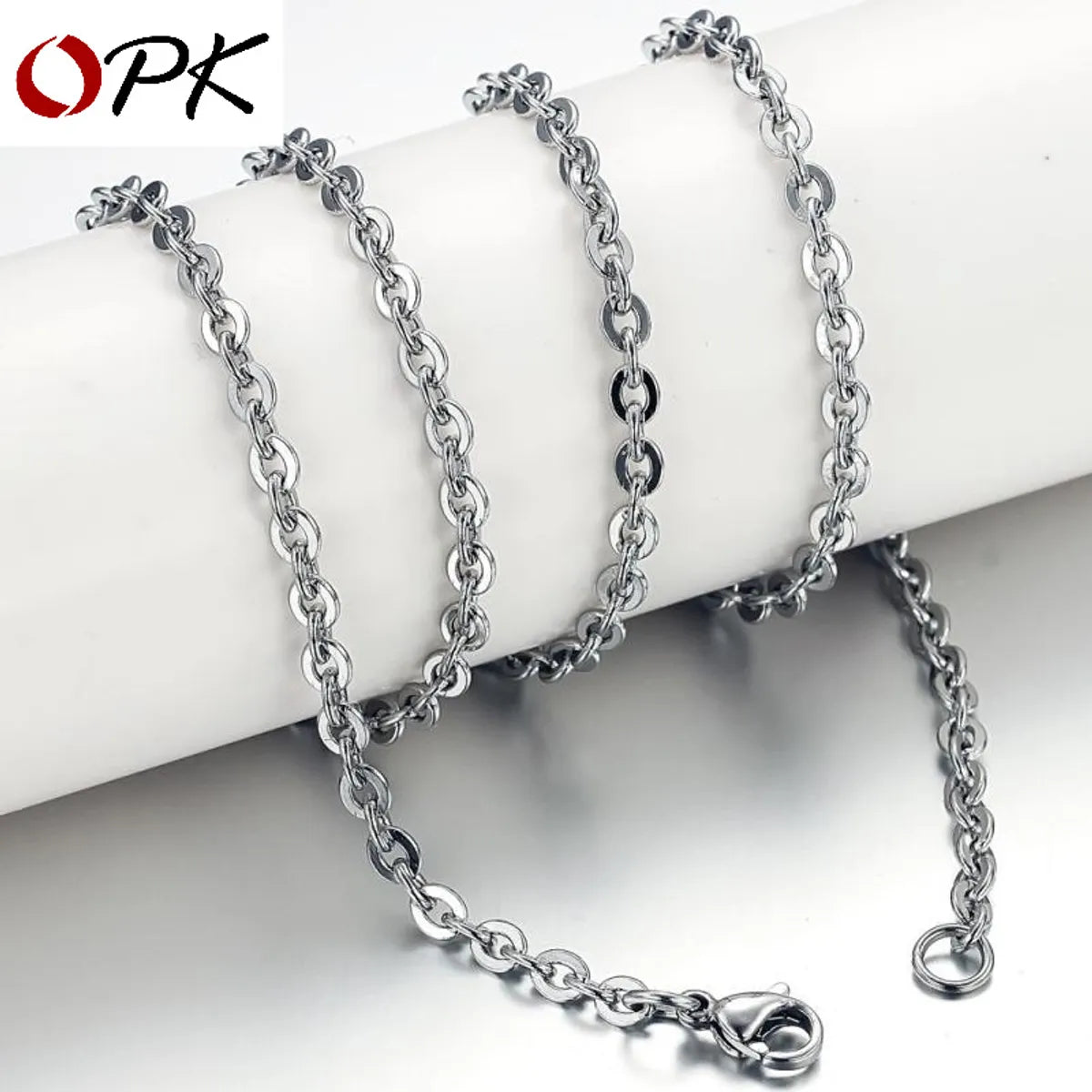 New Titanium Steel Chain Single O Word Necklace