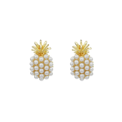 New Trendy Fashion Pineapple Pearl Earrings