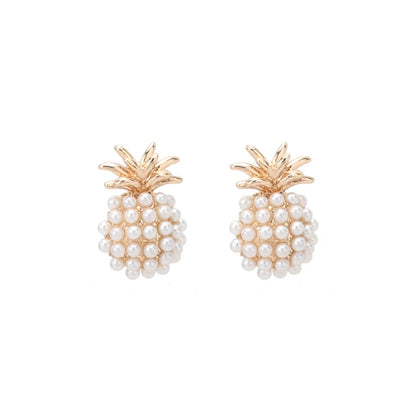 New Trendy Fashion Pineapple Pearl Earrings