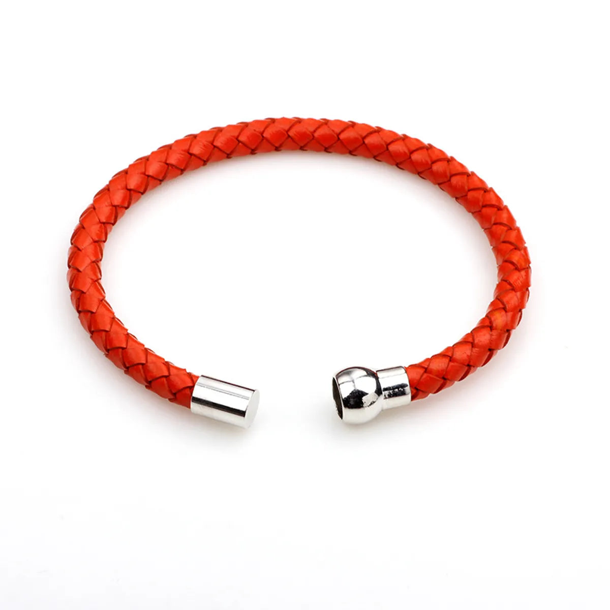 Simple Style Solid Color Pu Leather Alloy Braid Men'S Bracelets