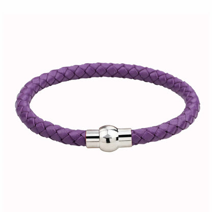 Simple Style Solid Color Pu Leather Alloy Braid Men'S Bracelets