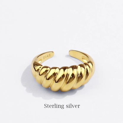 New Twill Ring Design Croissant Fashion Wild Open Ring