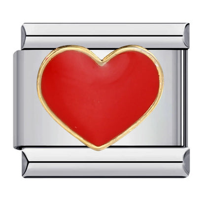 1 Piece 9*10mm 304 Stainless Steel Letter Heart Shape Italian Charms