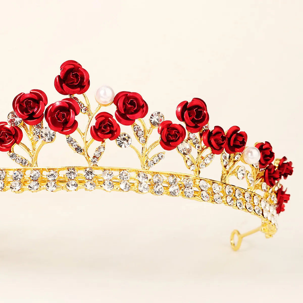 New Wedding Jewelry Baroque Red Rose Diamond Crown Wholesale Nihaojewelry