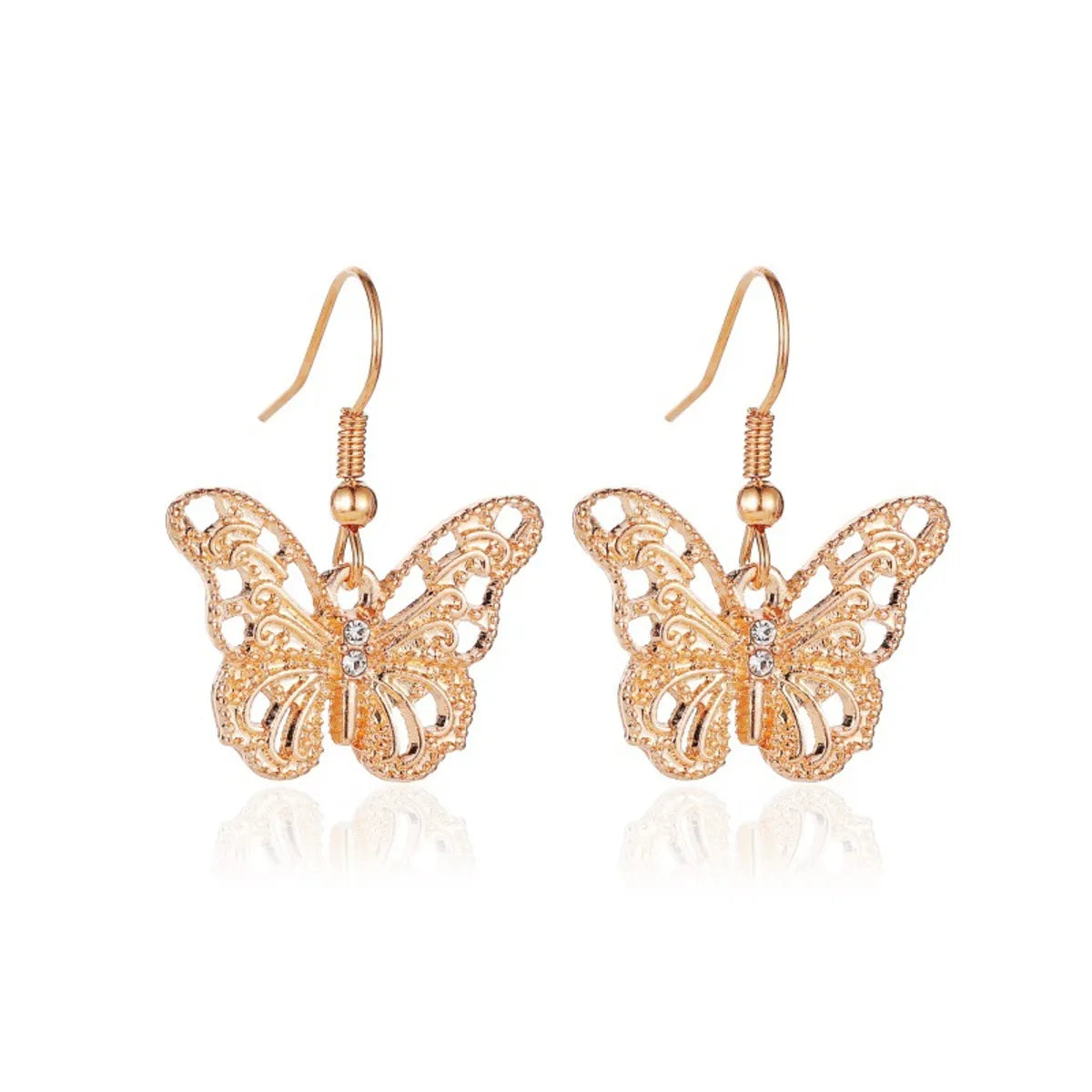 New Wild Metal Hollow Butterfly Earrings Creative Love Key Earrings For Women Gooddiy Wholesale