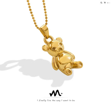 Wholesale Jewelry French Style Printing 304 Stainless Steel 18K Gold Plated Plating Necklace