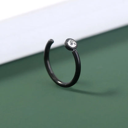 Niche Piercing C-Shaped Stainless Steel Rhinestone Nose Ring Diamond Nose Nail Jewelry