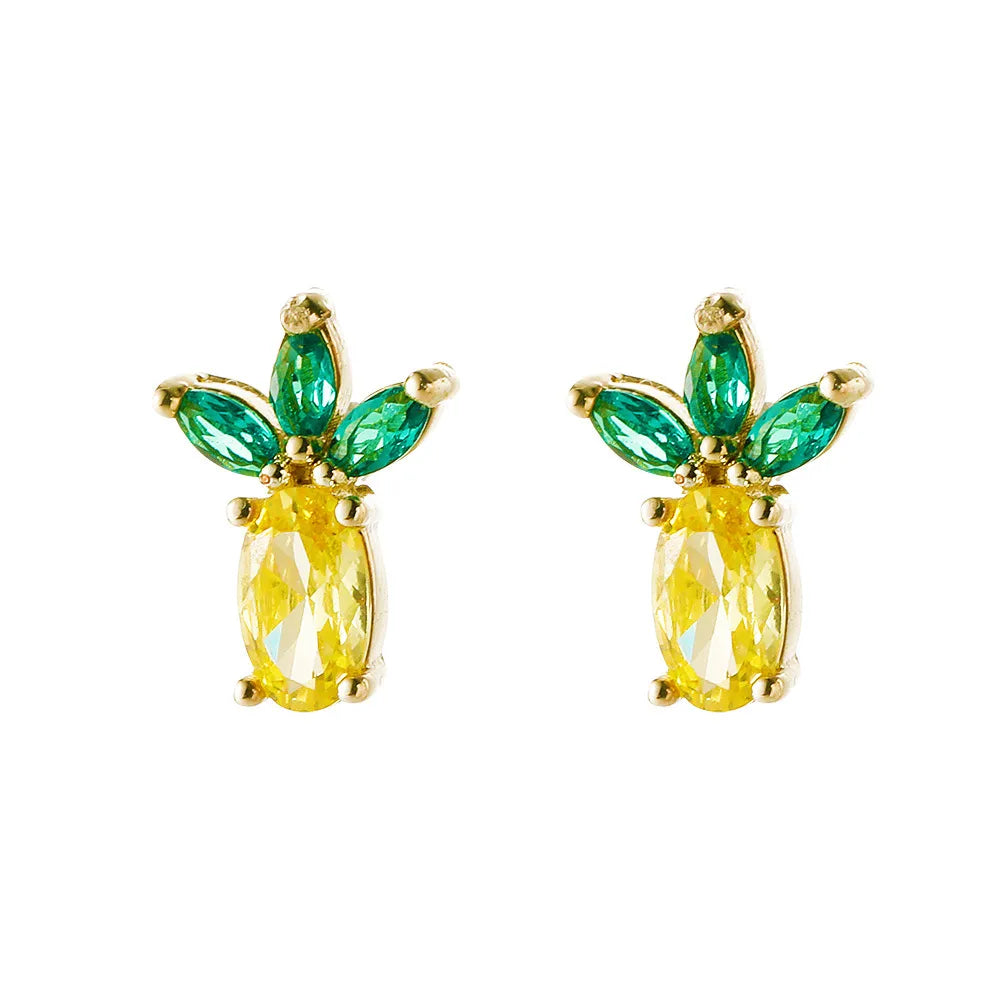 Nihaojewelry Cute Color Zircon Copper-Plated Animal Earrings Wholesale Jewelry