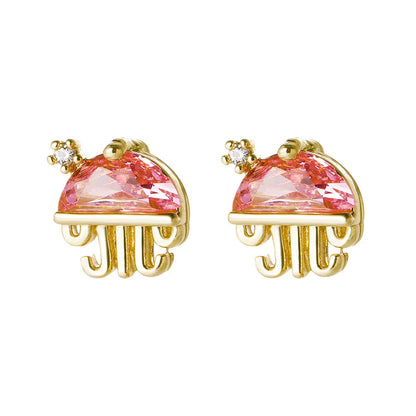 Nihaojewelry Cute Color Zircon Copper-Plated Animal Earrings Wholesale Jewelry