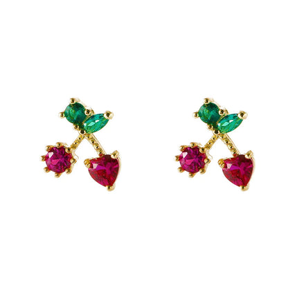 Nihaojewelry Cute Color Zircon Copper-Plated Animal Earrings Wholesale Jewelry