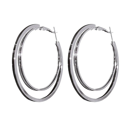 Gooddiy Exaggerated Style Double-layer Circle Metal Earrings Wholesale Jewelry