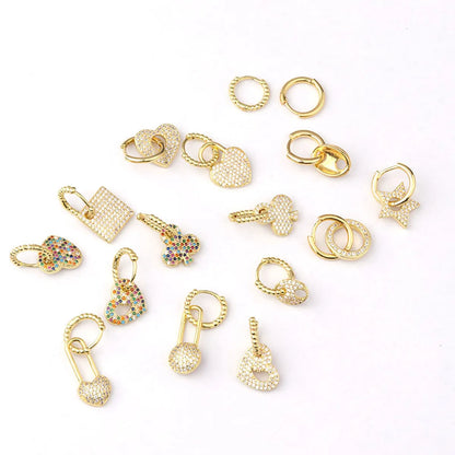 Ear Cartilage Rings & Studs Fashion Geometric Copper Plating Artificial Gemstones