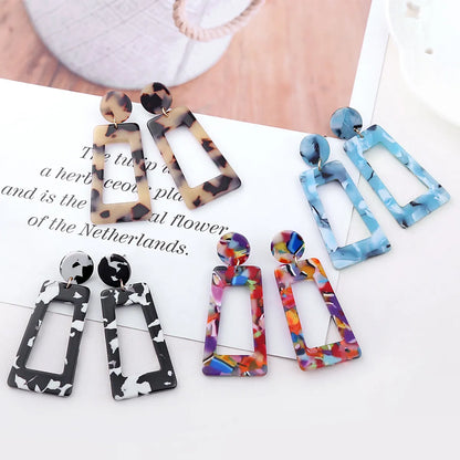 Gooddiy Jewelry Wholesale New Style Geometric Long Squares Multi-color Earrings