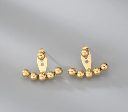 Fashion Heart Plating 304 Stainless Steel Titanium Steel No Inlaid 18K Gold Plated Earrings