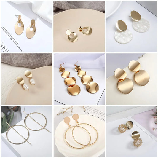 Fashion Geometric Plating Alloy No Inlaid Earrings