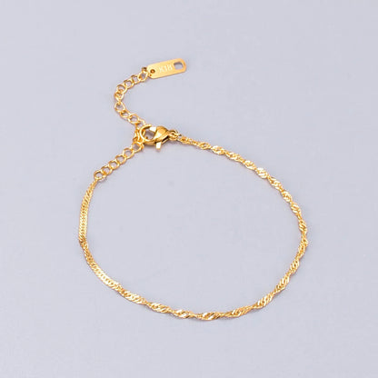 Heart 304 Stainless Steel Titanium Steel 18K Gold Plated No Inlaid Bracelets In Bulk