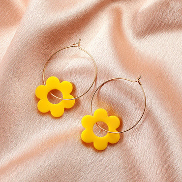 Gooddiy Korean Style Geometric Flower Acrylic Earrings Wholesale Jewelry