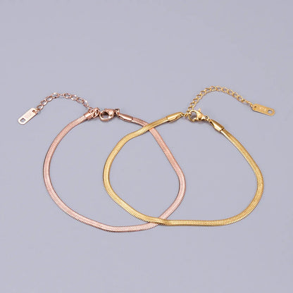 Heart 304 Stainless Steel Titanium Steel 18K Gold Plated Rose Gold Plated No Inlaid Anklet In Bulk