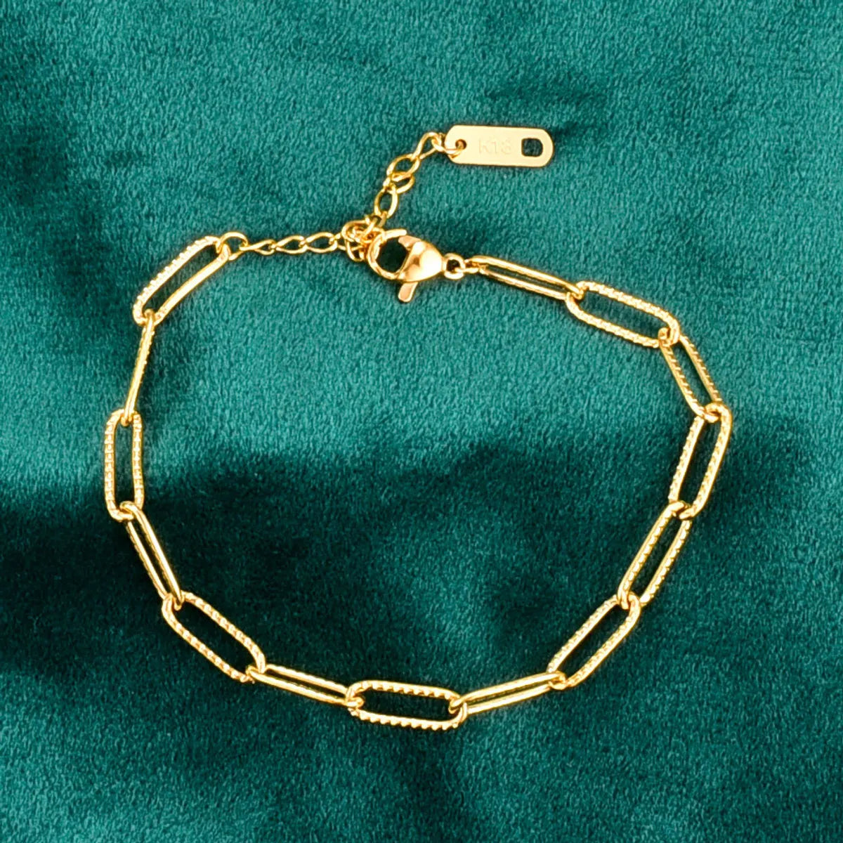 Gooddiy Simple 18k Gold Short Embossed Bracelet Wholesale Jewelry