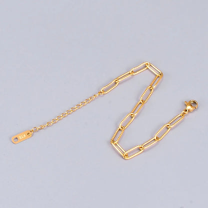 Gooddiy Simple 18k Gold Short Embossed Bracelet Wholesale Jewelry