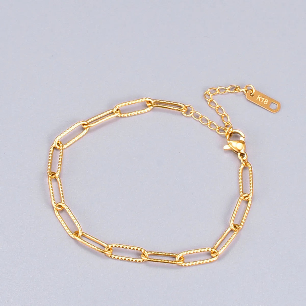 Gooddiy Simple 18k Gold Short Embossed Bracelet Wholesale Jewelry