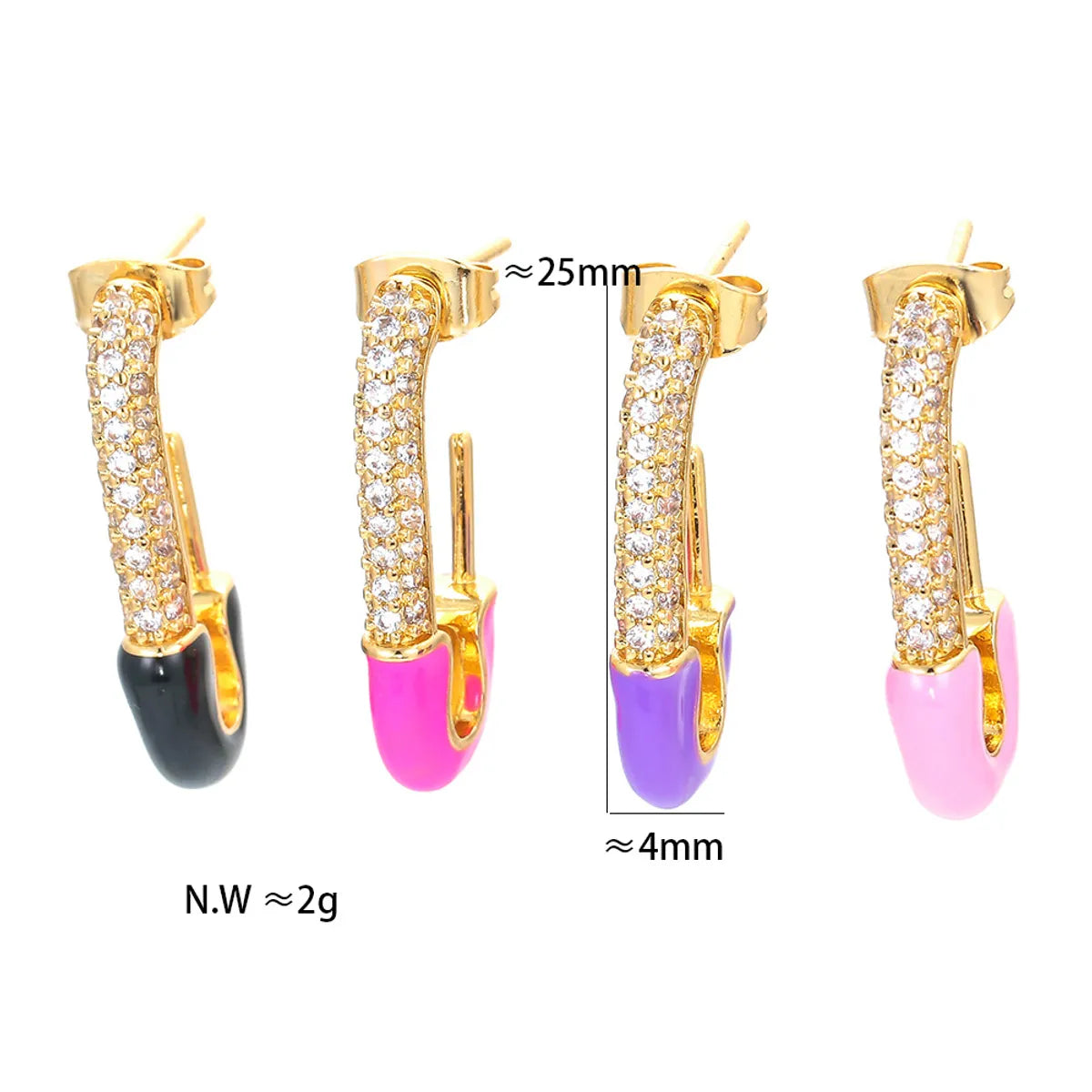 Gooddiy Simple Dripping Oil Diamond-studded Geometric Earrings Wholesale Jewelry