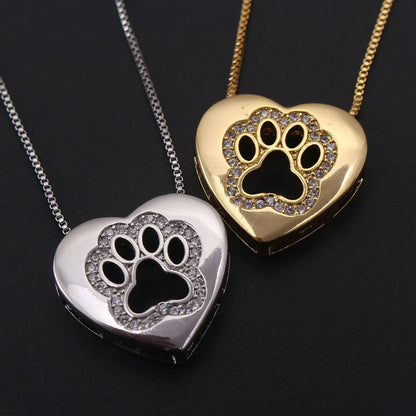 Gooddiy Simple Inlaid Zircon Heart-shaped Cat Claw Necklace Wholesale Jewelry