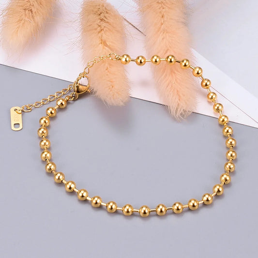 Simple Style Ball 304 Stainless Steel Titanium Steel 18K Gold Plated No Inlaid Bracelets In Bulk