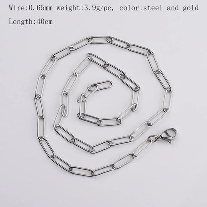 Gooddiy Simple Stainless Steel Oval Chain Bracelet Necklace Jewelry Wholesale