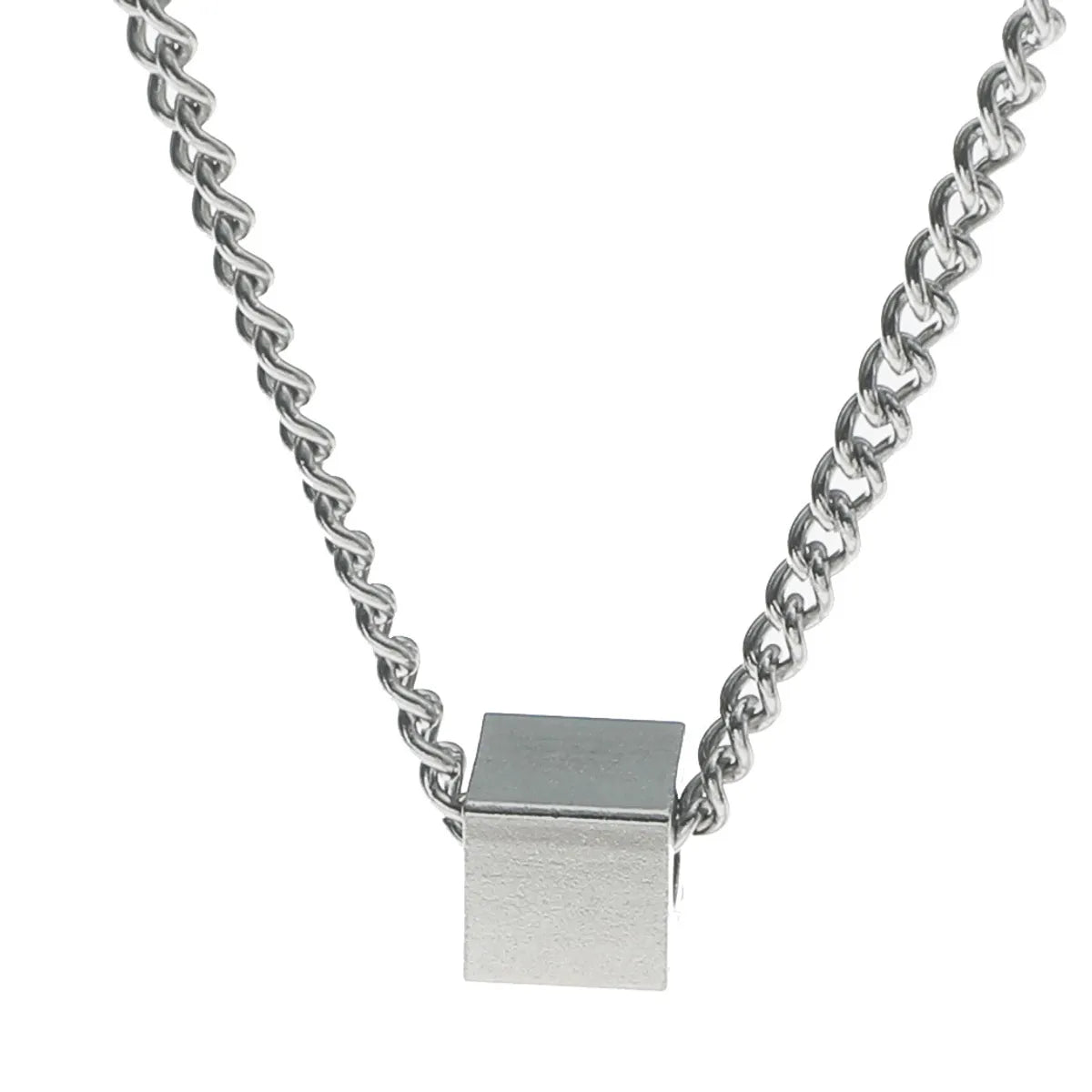 Nihaojewelry Simple Style Cube Pendant Titanium Steel Necklace Wholesale Jewelry