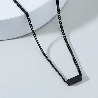 Nihaojewelry Simple Style Cube Pendant Titanium Steel Necklace Wholesale Jewelry