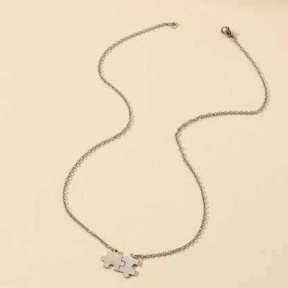 Gooddiy Simple Style Stainless Steel Puzzle Necklace Wholesale Jewelry