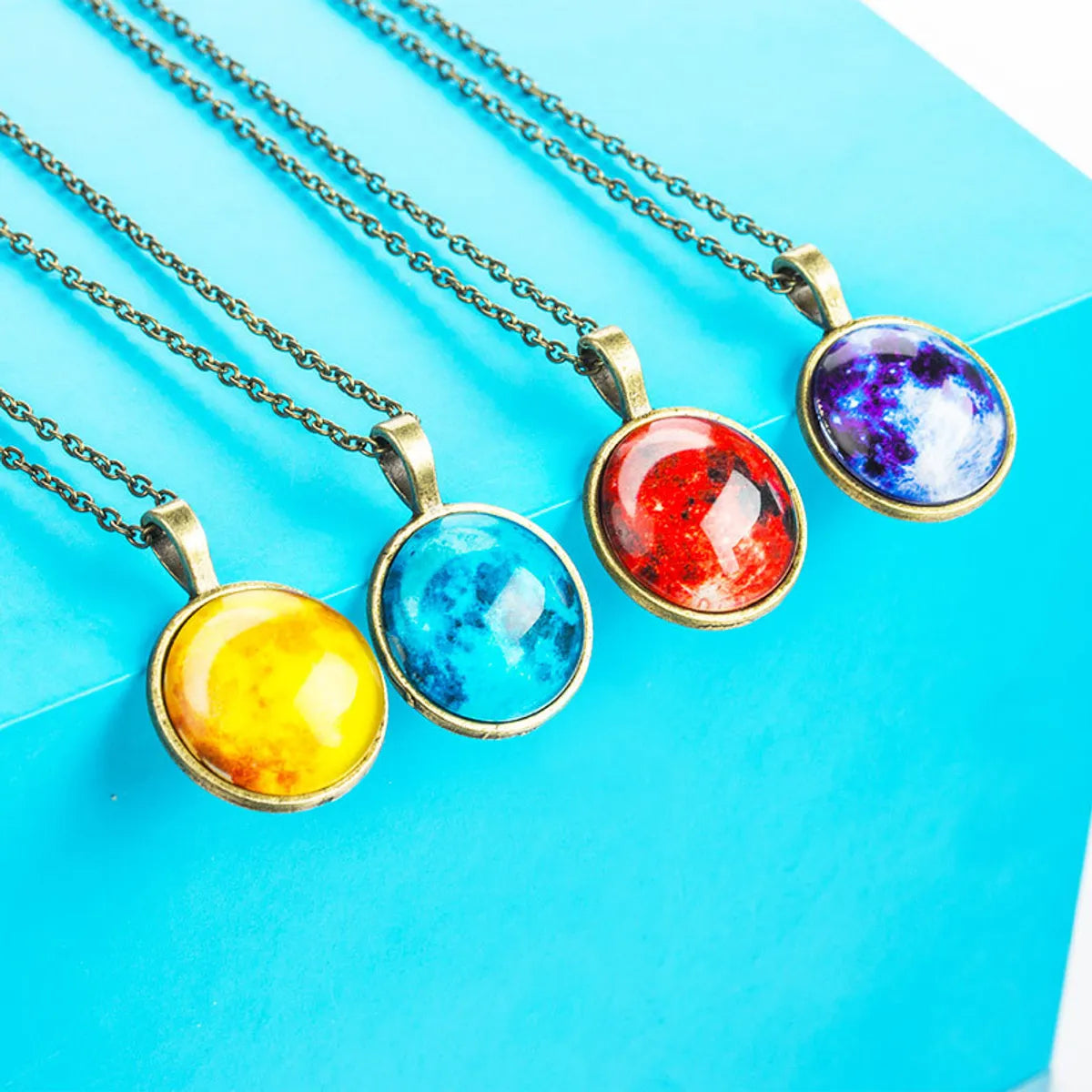 Gooddiy Universe Starry Sky Gem Luminous Pendant Necklace Wholesale Jewelry