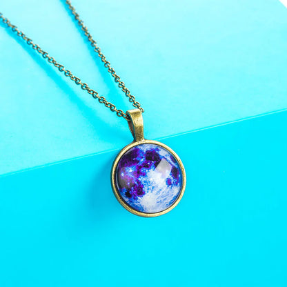 Gooddiy Universe Starry Sky Gem Luminous Pendant Necklace Wholesale Jewelry