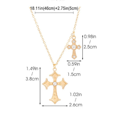 Nordic Style Baroque Style Cross Rhinestones Alloy Wholesale Pendant Necklace