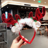 Nordic Style Cute Christmas Christmas Tree Santa Claus Antlers Flannel Hair Band