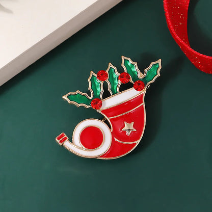 Nordic Style Cute IG Style Christmas Hat Christmas Tree Christmas Socks Alloy Enamel Unisex Brooches