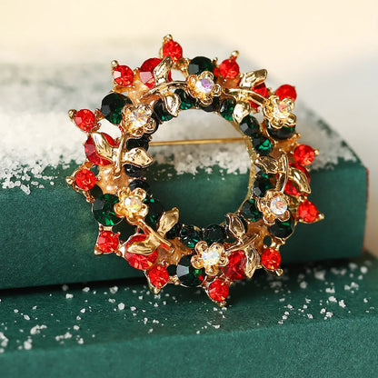 Nordic Style IG Style Christmas Hat Letter Apple Alloy Women'S Brooches