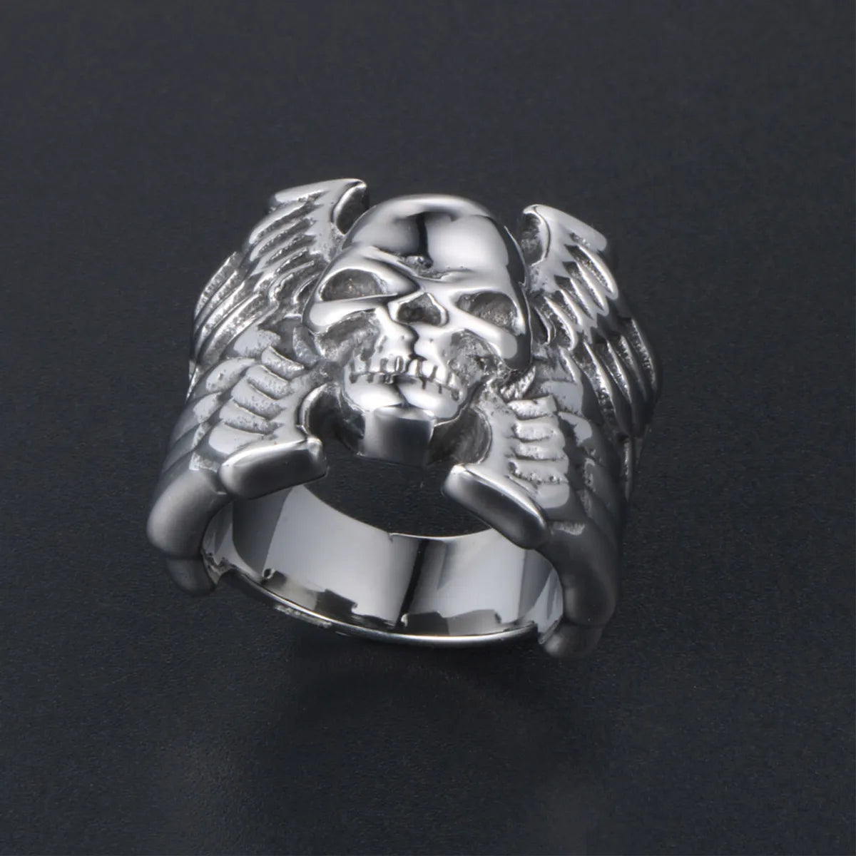 Nordic Style Retro Punk Skull 304 Stainless Steel Polishing Men'S Rings