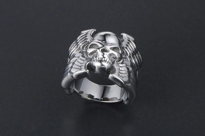 Nordic Style Retro Punk Skull 304 Stainless Steel Polishing Men'S Rings