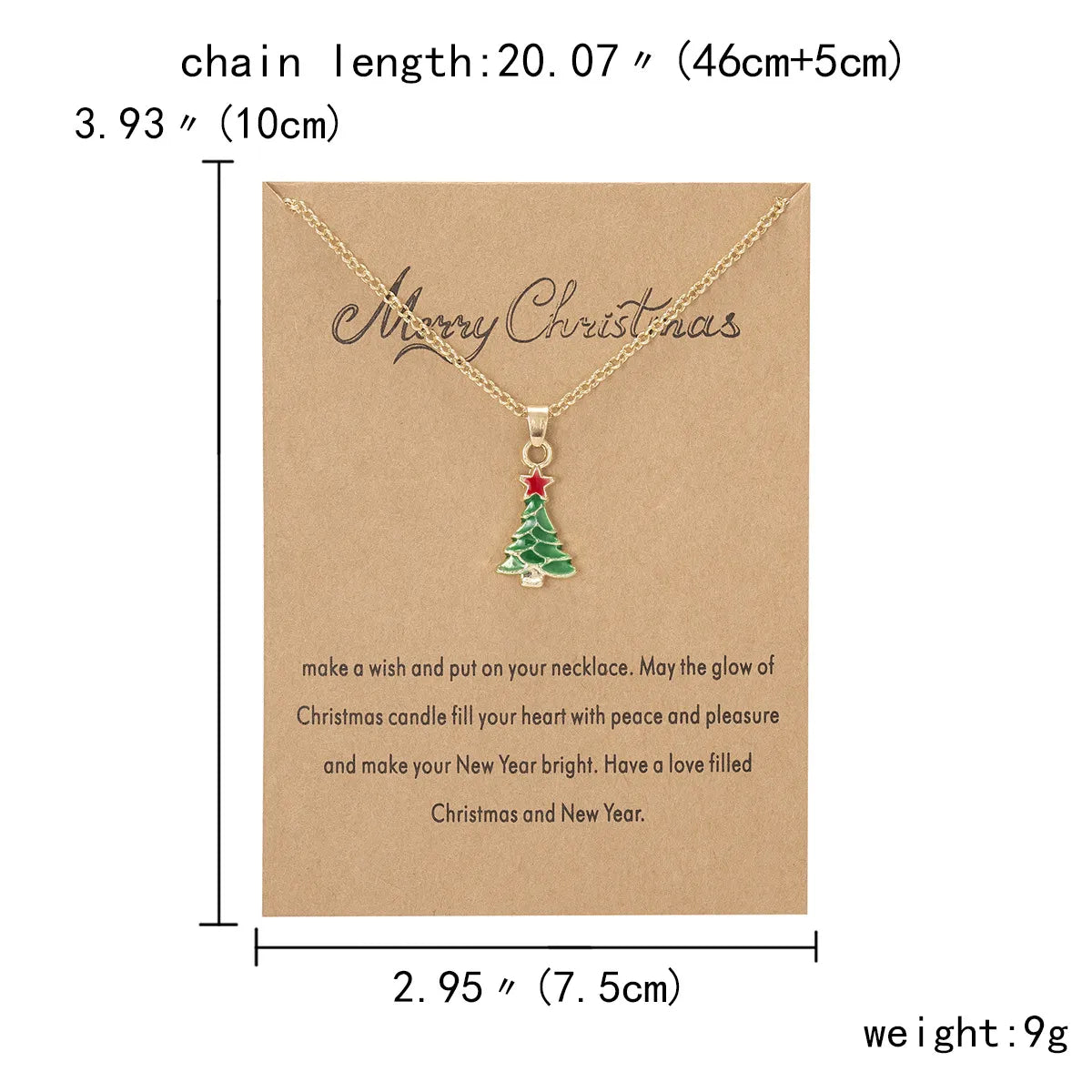 Nordic Style Simple Style Christmas Tree Santa Claus Snowman Alloy Wholesale Pendant Necklace