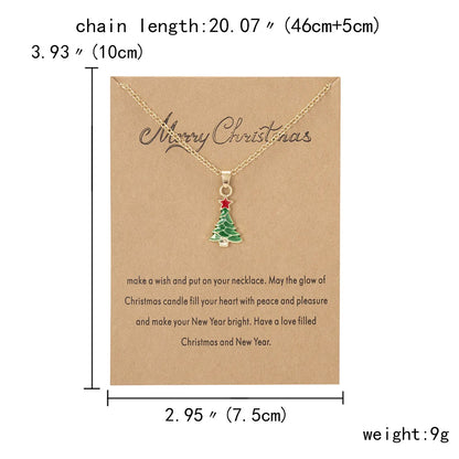 Nordic Style Simple Style Christmas Tree Santa Claus Snowman Alloy Wholesale Pendant Necklace