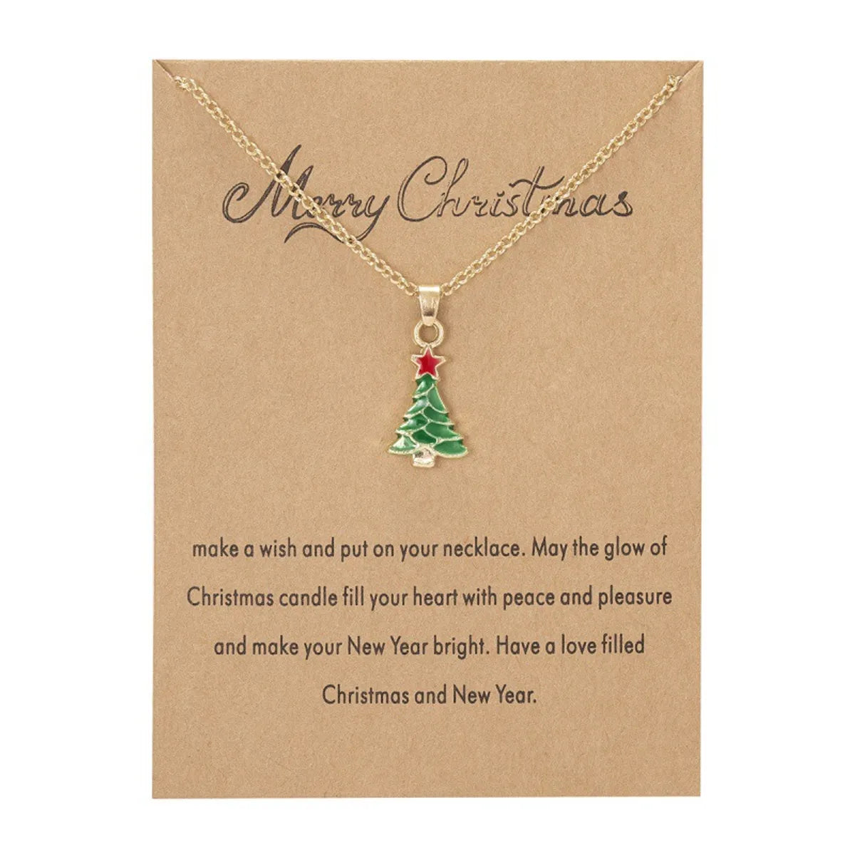 Nordic Style Simple Style Christmas Tree Santa Claus Snowman Alloy Wholesale Pendant Necklace