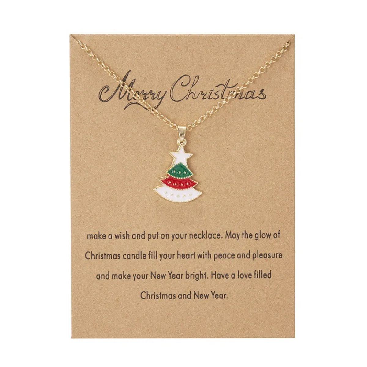 Nordic Style Simple Style Christmas Tree Santa Claus Snowman Alloy Wholesale Pendant Necklace