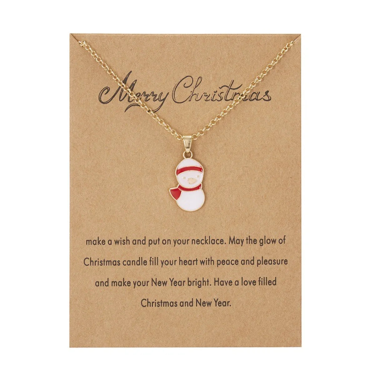 Nordic Style Simple Style Christmas Tree Santa Claus Snowman Alloy Wholesale Pendant Necklace