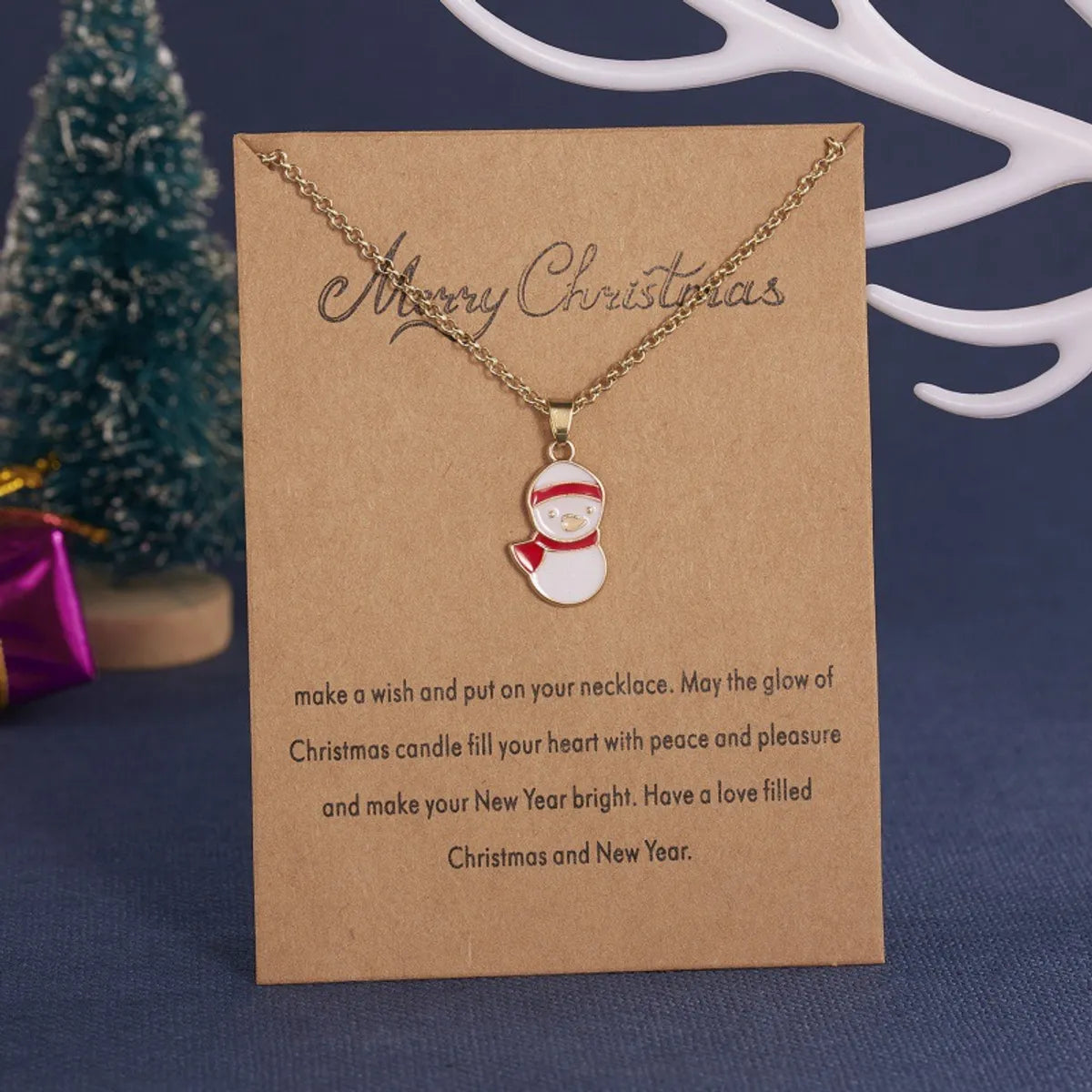 Nordic Style Simple Style Christmas Tree Santa Claus Snowman Alloy Wholesale Pendant Necklace