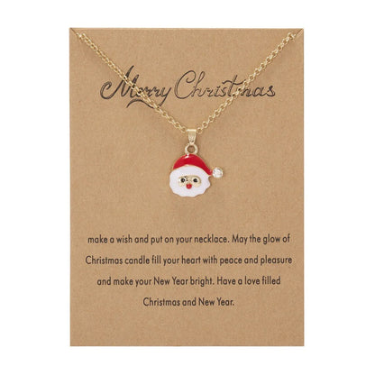 Nordic Style Simple Style Christmas Tree Santa Claus Snowman Alloy Wholesale Pendant Necklace