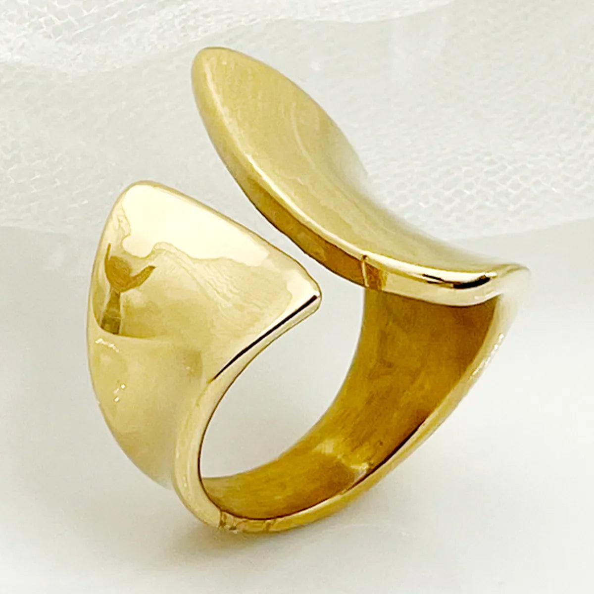 304 Stainless Steel 14K Gold Plated Nordic Style Plating Trumpet Rings